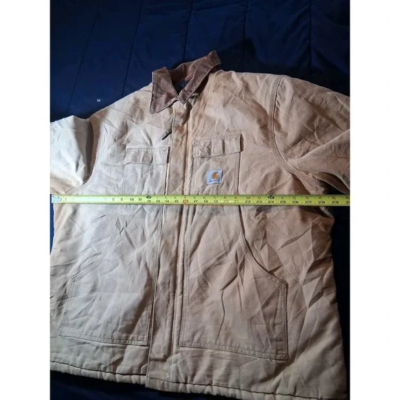 Distressed Carhartt Detroit Jacket 4XL‎ Black Quilt Lined
